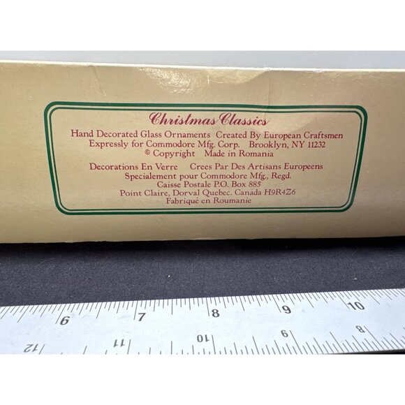 Hand Decorated FADED European Glass Christmas Tree Top Ornament Red & Gold Glitt - Picture 5 of 11